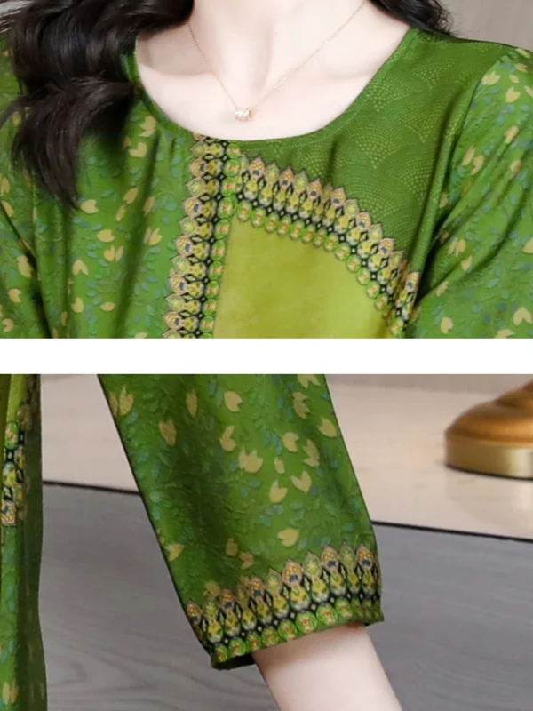 Green Prom Dress: Floral Silk Midi for Elegant Parties - Image 10
