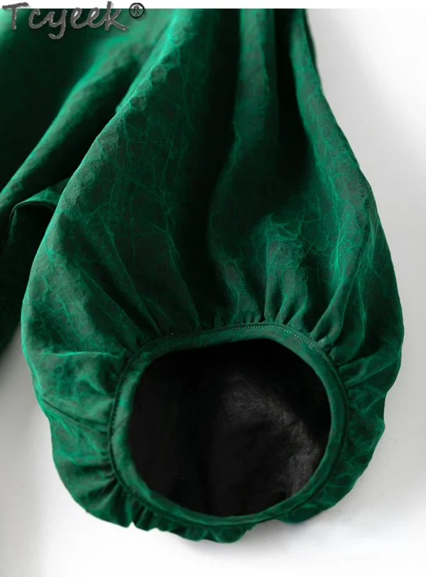 Green prom dress, elegant 100% mulberry silk lace-up summer gown - Image 4