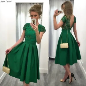Chic Green Prom Dress Elegant Evening Formal Party Dress