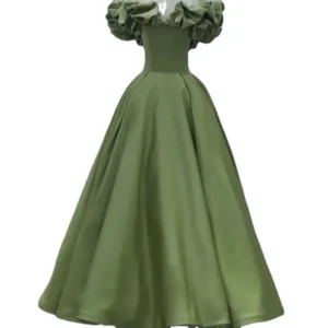 Sexy Green Prom Dress Lace High Waist Bridesmaid Maxi Party Dress