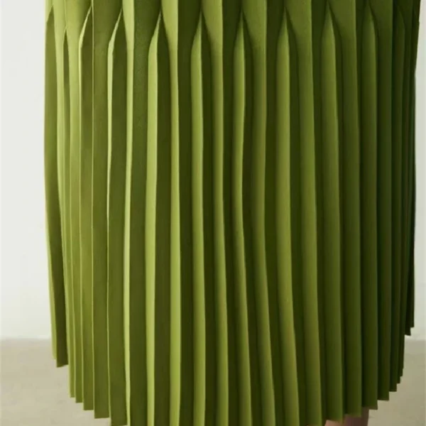 Elegant Green Pleated Sleeveless Maxi Dress For Summer Vacation Dinner - Image 6