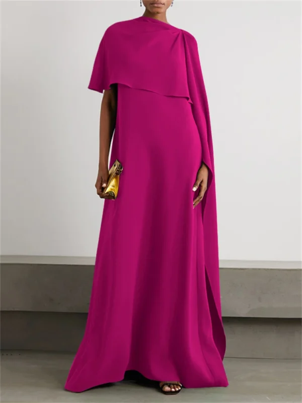 Yeezzi Summer Vintage Black Green Asymmetric Loose Maxi Dress - Image 3