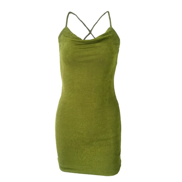 Green Prom Dress Sexy Spaghetti Strap Sleeveless Backless Bodycon Mini - Image 3