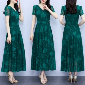 Chic Green Prom Dress Jacquard Bodycon Maxi Beach Party Dress