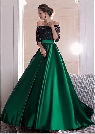 Green and Black Prom Dress